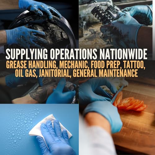 Cestus 5 Mil Nitrile Gloves Disposable Latex Free, Chemical Resistant, Mechanic, Food Prep, Tattoo, Cleaning, Bulk - size: X-Large, style: Case of 1000