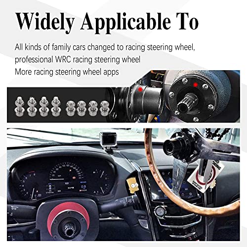 ASUBHA Steering Wheel Quick Release, Universal Steering Wheel Snap Off Quick Release Hub Adapter Boss Kit With 6-hole Steering Wheel Hub, 6 Hole Snap off Boss Kit for Race/Rally/Motorsport