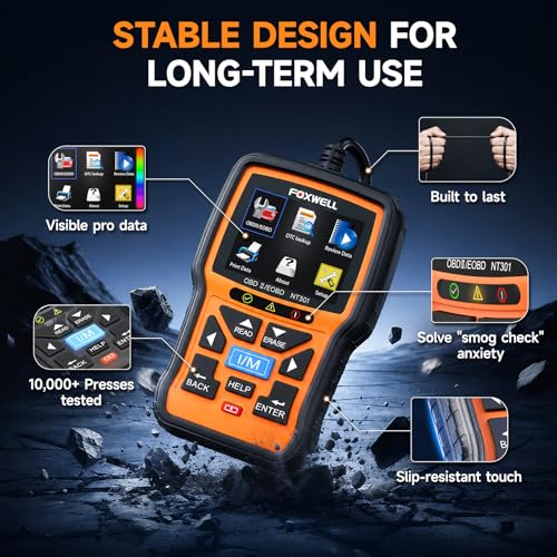 FOXWELL NT301 OBD2 Scanner Live Data Professional Mechanic OBDII Diagnostic Code Reader Tool for Check Engine Light