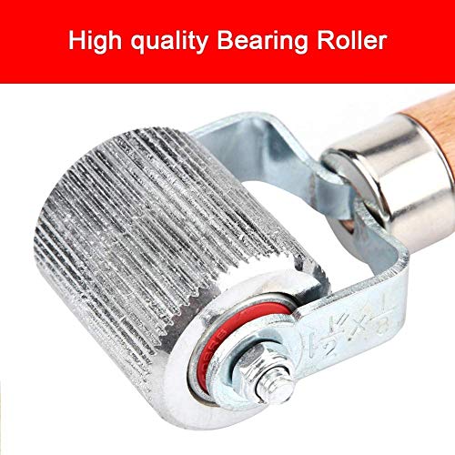Patch Tire Repair Tool, Car Wheel Wood Handle Tire Patch Repair Stitcher Ball Bearing Roller Repair Tool(M)