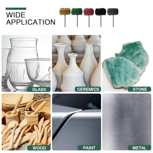 Buffing Wheel 100 Pack Abrasive Polishing Deburring Wheels Metal Polishing Kit Rotary Tool Accessories for Metal Polishing, Rusting Cleaning, Paint Removal, and Other Fine Detail Work