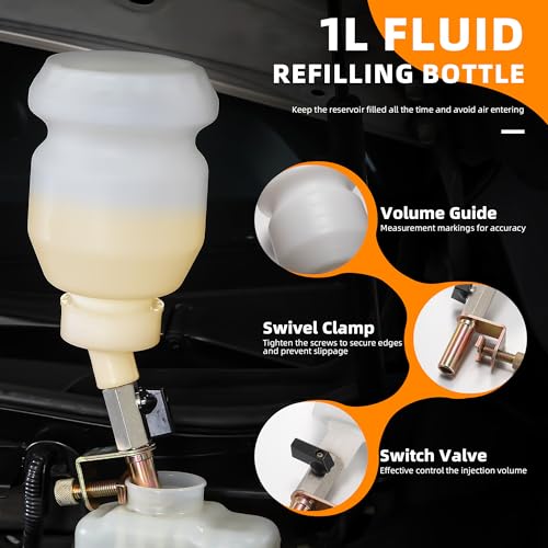 FOUR UNCLES Brake Bleeder Vacuum Pump Kit - Pneumatic Brake Fluid Extractor with 1L Refilling Bottle for Brake Fluid Bleeding, One-Person Operation - size: 3L Standard Version