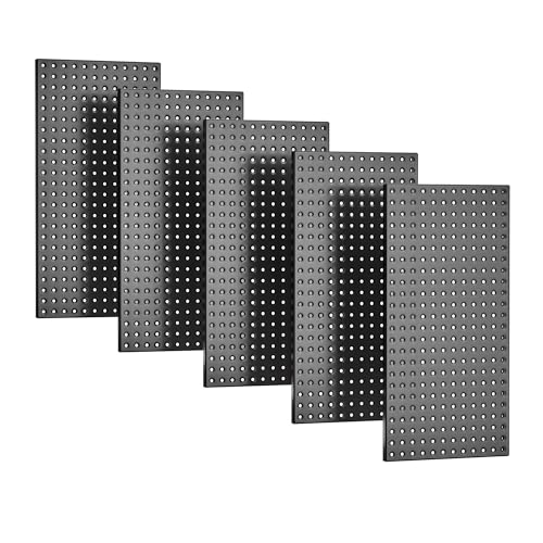 EVERHANGER Metal Pegboard Panels 24" x 12", Heavy Duty Steel Peg Boards for Garage, Pegboard Wall Organizer for Tool Storage and Organization, Black, 5 Pack - size: 5 Pack 24" x 12"