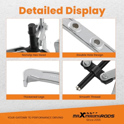 maXpeedingrods Gear Puller Set, Reversible 2 Jaw & 3 Jaw Hub Puller Kit, 3" 4" 6" 8" Bearing Puller Set, External Internal Pulley Flywheel Puller Tool Steering Wheel Hub Removal Tool - style: 2/3 Jaw Puller