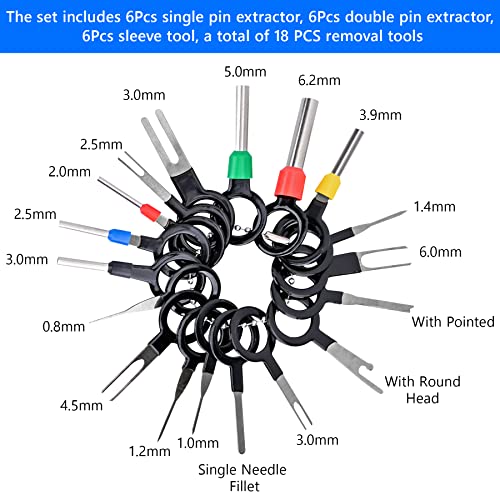 82pcs Repair Kit - Wire Connector Terminal Pin Extractors, Electrical Wiring Crimp Back Needle Removal Tool with Protective Bag