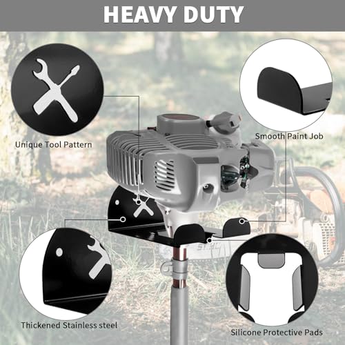 Upgraded Trimmer Rack Wall Mount - 8" Heavy Duty Weed Eater Hanger for Garage Wall, Garden Power Tool Holder Organizer Hooks for Grass Trimmer, Hedge Trimmer, Leaf Blower and Chainsaw, Black, 4 Pack - color: Black-4Pack