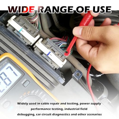 2PCS Multimeter Test Lead Back Probe Kit Automotive,Wire Piercing Probe Clip with 4mm Banana Plug Tests Cable,Professional Accessories for Electrical Test