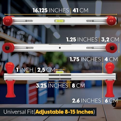 Steering Wheel Level Alignment Tool with Magnetic Torpedo Level - Adjustable 8-15 Inch Universal Fit for DIY Alignment - size: Steering Wheel Level with Torpedo Level