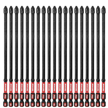 Geinxurn 20Pack 6 in. Phillips #2 Bit Impact Tough D2 Steel Long Extension Insert Driver Bits,1/4 Inch Hex Shank Long Cross Magnetic PH2 Screwdriver Bits Set - size: 6"-D2PH2-20PCS