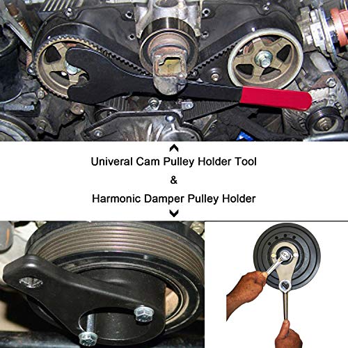 Universal Cam Pulley Holder Tool & Crankshaft Damper Pulley Holding Holder Harmonic Tool for Lexus & Toyota