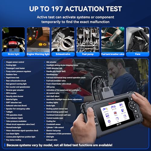 iCarsoft Bidirectional Diagnostic Tool for BMW Motorcycle, Full Systems Diagnostic for BMW Motobike, 197 Active Tests Motorcycle OBD2 Scanner with 115 Reset, Battery Test, Graphic Live Data