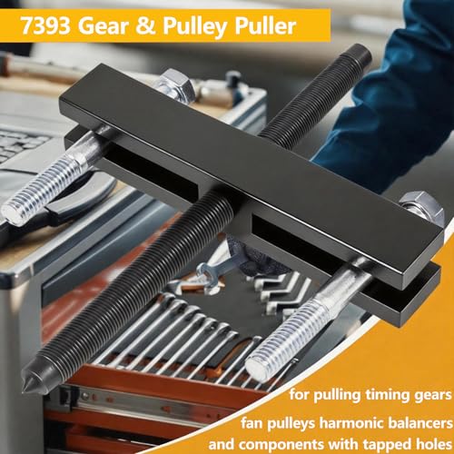 Bonbo 522 Large Gear Puller + 7393 Gear & Pulley Puller + 8056 Shaft Protector Set, 3-in-1 Master Removal Tool Kit for Timing Gears, Fan Pulleys & Harmonic Balancers, 8-Piece Heavy Duty Set