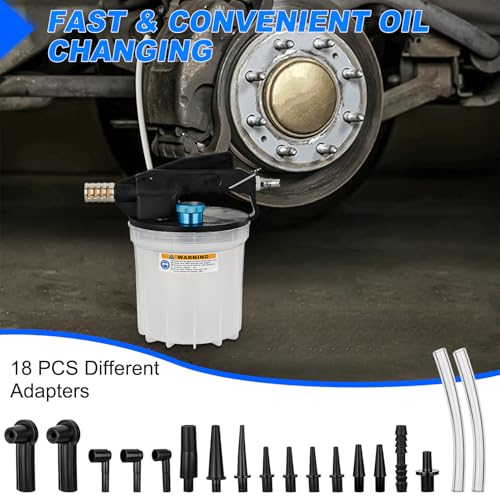 GOOACC Brake Bleeder Kit 2L Pneumatic Brake Bleeder Vacuum Pump Fluid Extractor with 1L Refilling Bottle & Adapters Brake System Bleeding Tools Brake Pressure Fluid Flush Kit for Automotive Bleeding - size: 2L Pneumatic