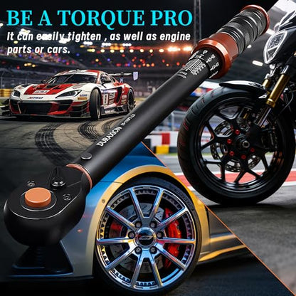 Torque Wrench 3/8-Inch Drive Dual Range Scales 10-110 Ft-Lb/13.56-149.14Nm, ±3% Precision, 72 tooth Dual-direction Torque Wrenches for Bike, Motorcycle and Car Repair - size: 【3/8-Inch DR.10-110 FT.LB】