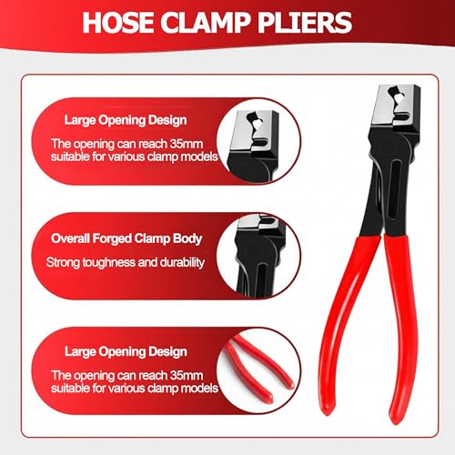 5-Pcs Electrical Disconnect & Hose Clamp Pliers Set + 18-Pc Terminal Kit, Hard-Shell Case – Connector Separator & Depinning Tool for MAF Sensor, Fuel Injector, Ignition Coil | Cars Trucks SUVs