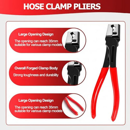 5-Pcs Electrical Disconnect & Hose Clamp Pliers Set + 18-Pc Terminal Kit, Hard-Shell Case – Connector Separator & Depinning Tool for MAF Sensor, Fuel Injector, Ignition Coil | Cars Trucks SUVs