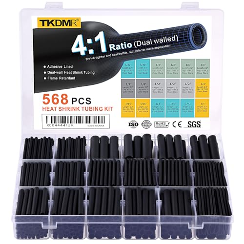 TKDMR 568 Pcs Heat Shrink Tubing - 4:1 Ratio,2.2" Length,Adhesive Lined, Marine Grade Shrink Wrap - Industrial Heat Shrink Tubing Kit - size: 2.2" Length