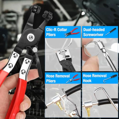 BETOOLL 16PCS Hose Clamp Pliers Set, Automotive Hose Clamp Removal Tool, Long Reach Flexible Wire Tools for Radiator, Heater, Coolant & Water Hoses - color: Blue