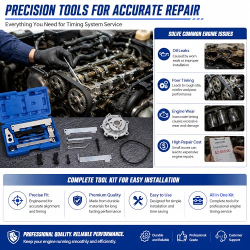 1.8L Timing Belt Kit Water Pump VVT Sprockets Fit For Chevy Cruze 2011-16 | Fit For Chevy Cruze/ Limited Sonic Aveo Aveo5 Pontiac G3 Saturn Astra 2008-2018 Timing Belt Kit 55567048 24422964 25195119 - size: Timing belt Water pump gasket set GM 1.8L