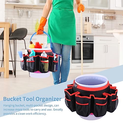 Bucket Cleaning Tool Organizer,Wash Tool Caddy 5-Gallon Organizer,5 Gallon Bucket Holder Cleaning Supplies for Housekeeping