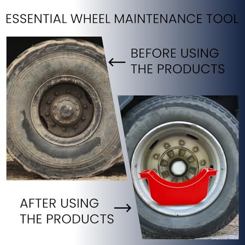 4 Pack Truck Wheel Pan, 2.8L Stackable Hub Oil Drain Pan, Red Fluid Drip Tool Trailer Wheel Catch Box for Heavy Duty Axle, Truck, Geared Engine Stand