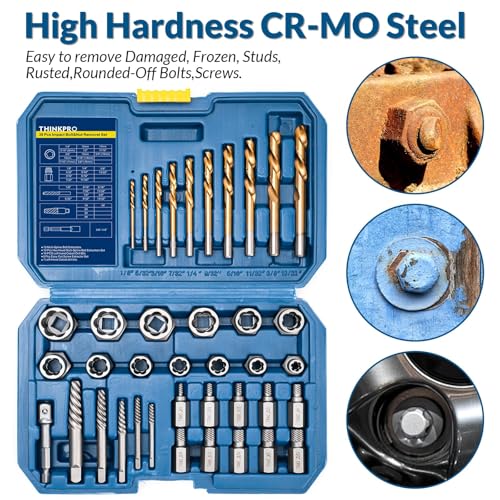 39Pcs Bolt Extractor Set and Drill Bit Kit | Multi-Spline Screw Extractors, Easy Out Broken Lug Nut Extraction Socket Set - color: 39-pc