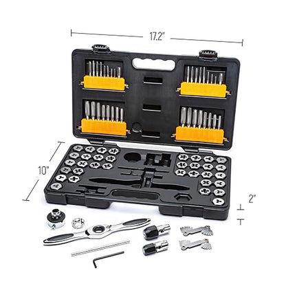 GEARWRENCH 77 Piece SAE/Metric Ratcheting Tap and Die Set -3887 - size: 77 PC, style: SAE/Metric