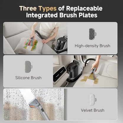 Uwant 18Kpa Powerful Suction Carpet Steam Cleaner with Pet Pro Cleaner | Set of 1 Portable Carpet Cleaner for Pets with Cleanning Tools Upholstery Steam Cleaner for Carpets, Couch, Sofa, Cars - color: Grey-Stone