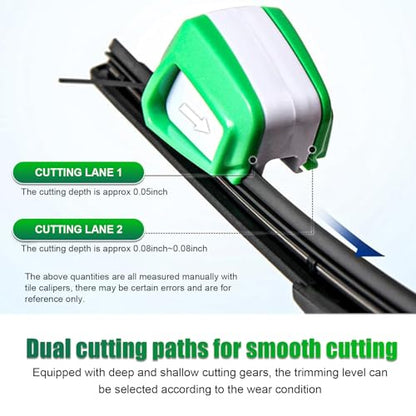 1 PC Car Wiper Blade Restorer Tool, Windshield Wiper Quickly Repair Tool, Cleaning Windshield Blade Cutter Repairer, Universal for Most Cars, Trucks, SUVs (Green)