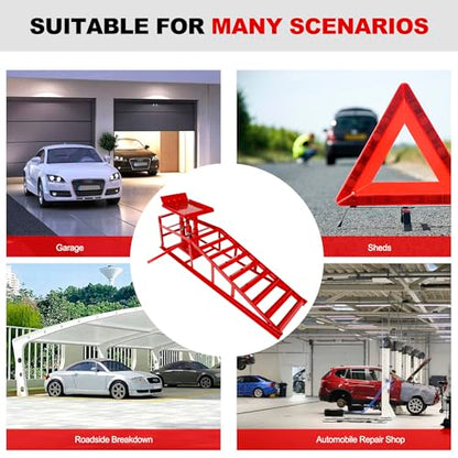 1 Pack 5T 10000lbs Hydraulic Car Ramps Low Profile Car Lift Service Ramps Truck Trailer Garage Lift Height Range 9.8" to 15" Hydraulic Vehicle Ramps Red - size: 1PC-Red