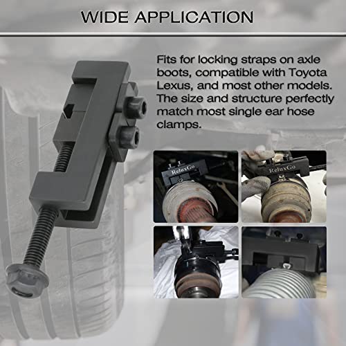 ReluxGo CV Boot Clamp Pliers, Single Ear Hose Drive Shaft CV Axle Boot Clamp Removal and Installation Tool Compatible with Toyota Lexus etc OEM 09521-24010 - size: cv axle boot clamp tool
