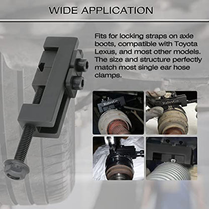 ReluxGo CV Boot Clamp Pliers, Single Ear Hose Drive Shaft CV Axle Boot Clamp Removal and Installation Tool Compatible with Toyota Lexus etc OEM 09521-24010 - size: cv axle boot clamp tool