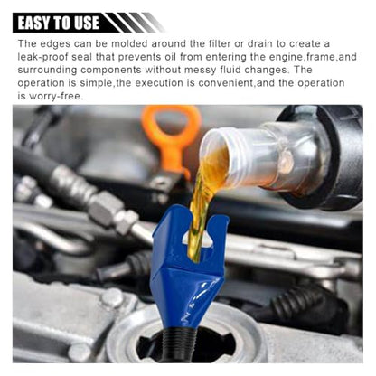 Retractable Car Fuel Funnel, Plastic Car Draining Tool Clasp Funnels, Flexible Oil Change Funnel, Universal Automotive Snap Funnels for Cars, Motorcycles (Blue, 2PCS)