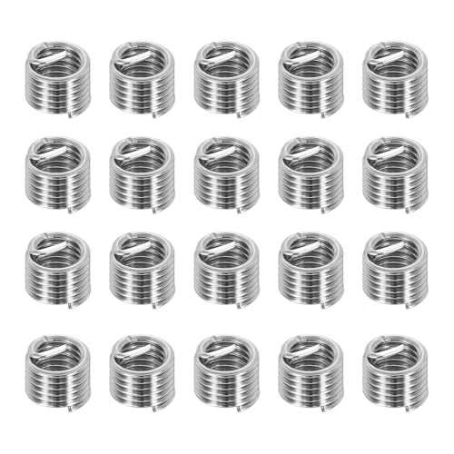 PATIKIL Wire Thread Inserts M4x0.7 Metric 1.5D 6mm, 20Pcs 304 Stainless Steel Helical Coiled Wire Screw Threaded Sleeve Sheath for Mechanical Equipment Automotive Repairs - size: M4x0.7, 6mm