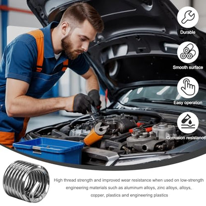 100PCS Thread Repair Insert, M6 × 1.0 × 1.5D Helicoil Metric Thread Sleeve Steel Sheaths Wire Thread Inserts, 304 Stainless Steel Helicoil Coiled Wire Screw Thread Repair Kit - color: 9mm