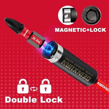 Geinxurn 3Inches Impact Magnetic Screwdriver Bit Holders, 8PACK Extension Socket Drill Bit Holder S2 Alloy Steel Hex Shank Quick-Change Drill Bit Guide - style: 3INCHES -Bit Holder-8PCS