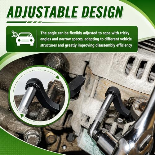 2PCS 1/2" Drive Pry Bar Wrench Adapter,4-Point & 8-Point Adjustable Bull Horn Pry Bar Adapter for CV Axle Removal,Half Shaft Ratchet Prys Bars Attachment Removal Tool