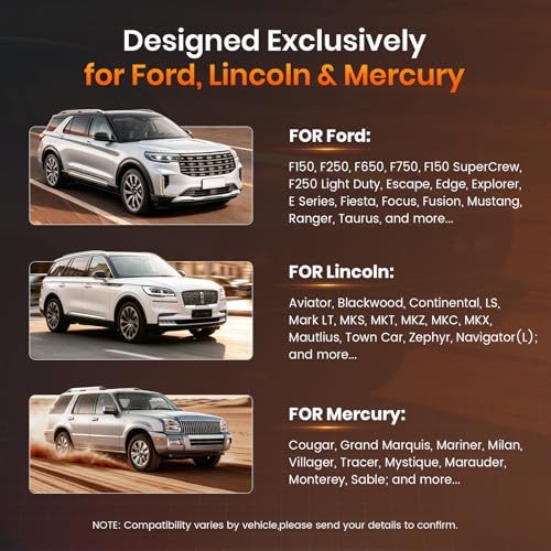 ANCEL FD700 Ford Lincoln Mercury OBD2 Scanner, Full System Automotive Car Code Reader with All Functions, Including Battery Registration ABS SRS SAS BMS Oil Reset TPMS Engine IQA EPB Regen - color: black