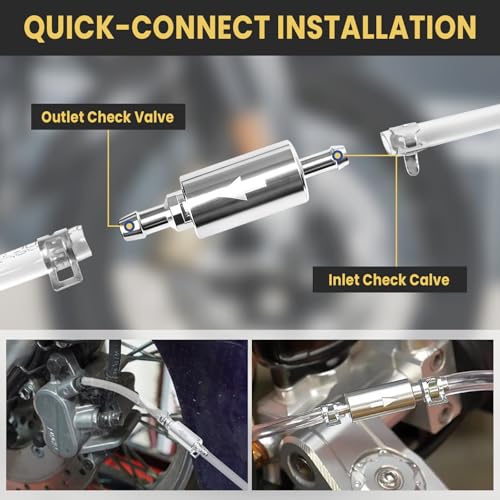 4-Pack Brake Bleeder Hose Kits with One-Way Check Valves | Includes 100 mL Fluid Extractor Pumps and 50 cm Hoses for Cars, Motorcycles, Clutches and Hydraulic Brake Systems
