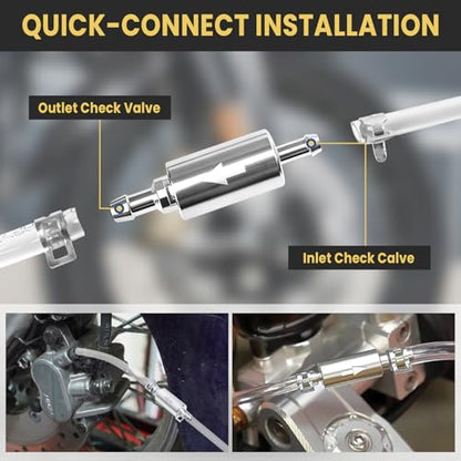 4-Pack Brake Bleeder Hose Kits with One-Way Check Valves | Includes 100 mL Fluid Extractor Pumps and 50 cm Hoses for Cars, Motorcycles, Clutches and Hydraulic Brake Systems