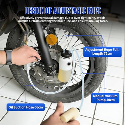 MR CARTOOL Brake Bleeder Kit Universal One Person 1L Brake Bleeder Bottle with Magnet Mount and Oil Suction Hose 66cm for Motorcycle