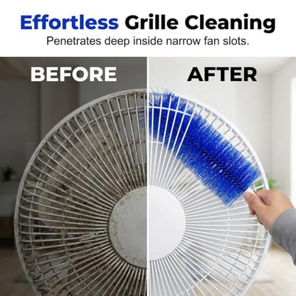 Bendable Microfiber Head, Reusable Dust Remover 2 Pcs 2026 New Fan Cleaner Brush, Washable Cobweb Duster for Air Conditioning, Fan Blades, Air Vents, Curtains, Cars - color: Blue*2