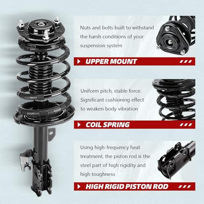 Front Complete Quick Struts for Nissan Altima 2013 2014 2015 2016 2017 2018 | Driver & Passenger Side Shock Absorbers w/Coil Springs Assembly, Set of 2