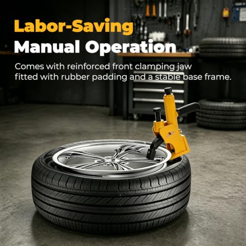 Manual Tire Bead Breaker with Handle Machine,38"-42" Tires Changer Tool with Rubber Pad for Aluminum Alloy Hubs, ATV Tire Operation, Tractors, Trucks, Cars, Heavy Duty Tires Car Repair