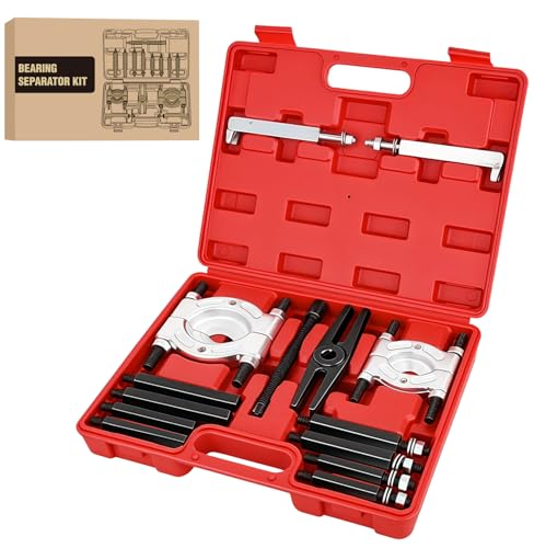 GOOACC 14pcs Bearing Puller Kit, 5 Ton Capacity Bearing Separator with 2" and 3" Jaws, Wheel Bearing Removal and Hub Axle Puller Set, Heavy Duty Gear Splitter Tool Kit, Pinion Pullers with Case, Red - color: 14pc Bearing Puller Red