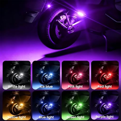 Upgraded 4PCS Mini Car Wireless LED Strobe Lights with Remote Control Wireless LED Lights for Car Motorcycle Bicycle Bike USB Rechargeable 8-Color Car Ambient Lighting Car Led Lights Interior