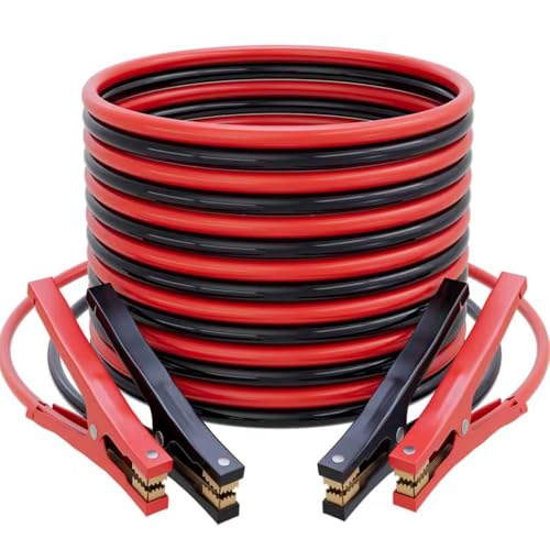 Jumper Cables for Car Battery, 6 Gauge 16 Feet 600AMP, Automotive BoosterCables for Jump Starting Dead or Weak Batteries with Carrying Bag Included - size: 6 Gauge 16FT