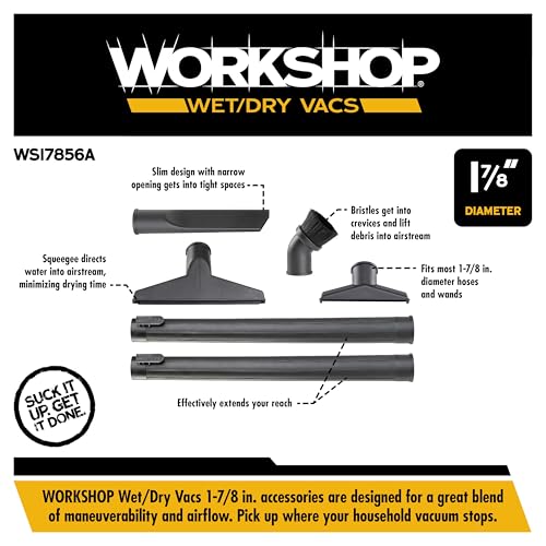 WORKSHOP Wet/Dry Vacs WS17856A 1-7/8-in. 6-Piece Shop Vacuum Attachment Kit