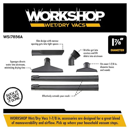 WORKSHOP Wet/Dry Vacs WS17856A 1-7/8-in. 6-Piece Shop Vacuum Attachment Kit