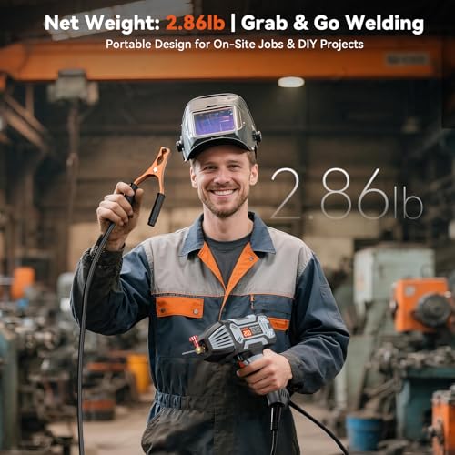 Portable Handheld Welding Machine 110V: 200A IGBT Inverter ARC Welder Gun with Digital Display & 6-Level Current Control, Hot Start & Anti-Stick Fits for 3/32"-1/8" Stick Rod - style: MMA200